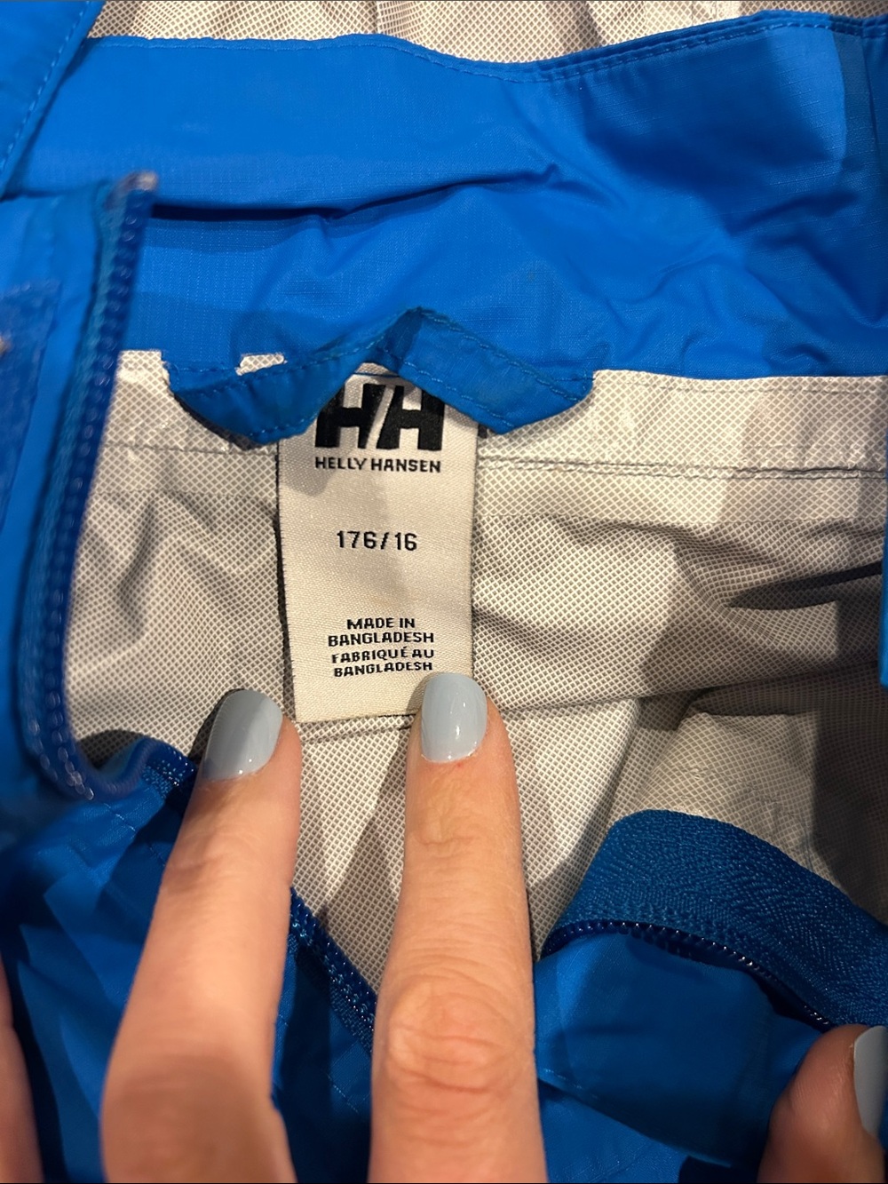 Helly Hansen Bright Blue Kids' Hooded Rain Jacket - Picture 3 of 3